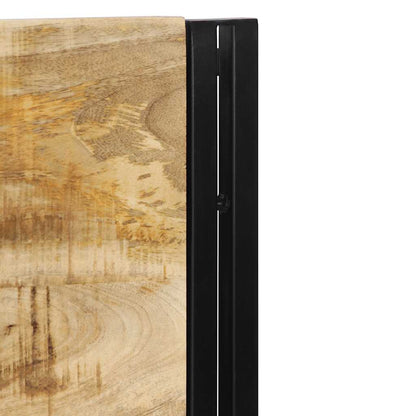 Cabeceira de cama 160 cm madeira de mangueira maciça e ferro