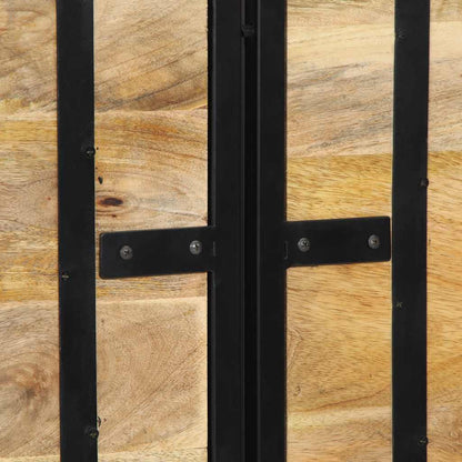 Cabeceira de cama 160 cm madeira de mangueira maciça e ferro