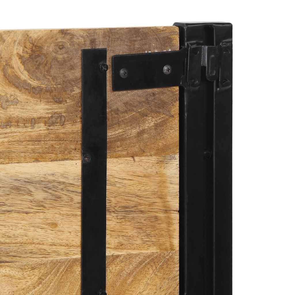 Cabeceira de cama 160 cm madeira de mangueira maciça e ferro