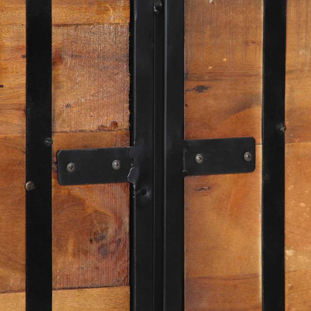 Cabeceira de cama 160 cm madeira recuperada maciça/ferro