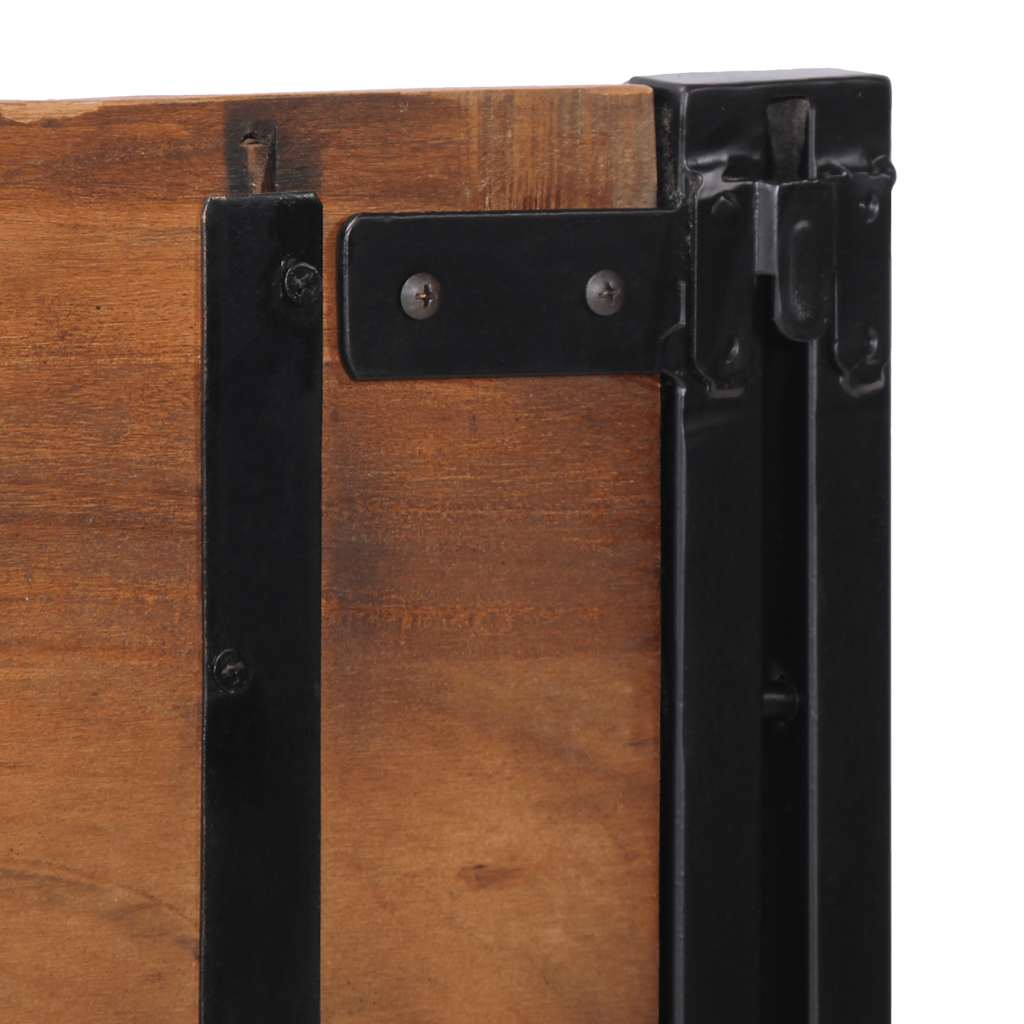 Cabeceira de cama 160 cm madeira recuperada maciça/ferro