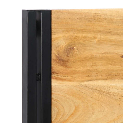 Cabeceira de cama 160 cm madeira de acácia maciça/ferro