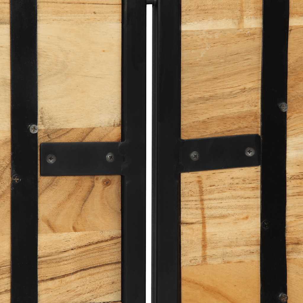 Cabeceira de cama 160 cm madeira de acácia maciça/ferro