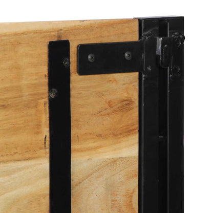 Cabeceira de cama 160 cm madeira de acácia maciça/ferro