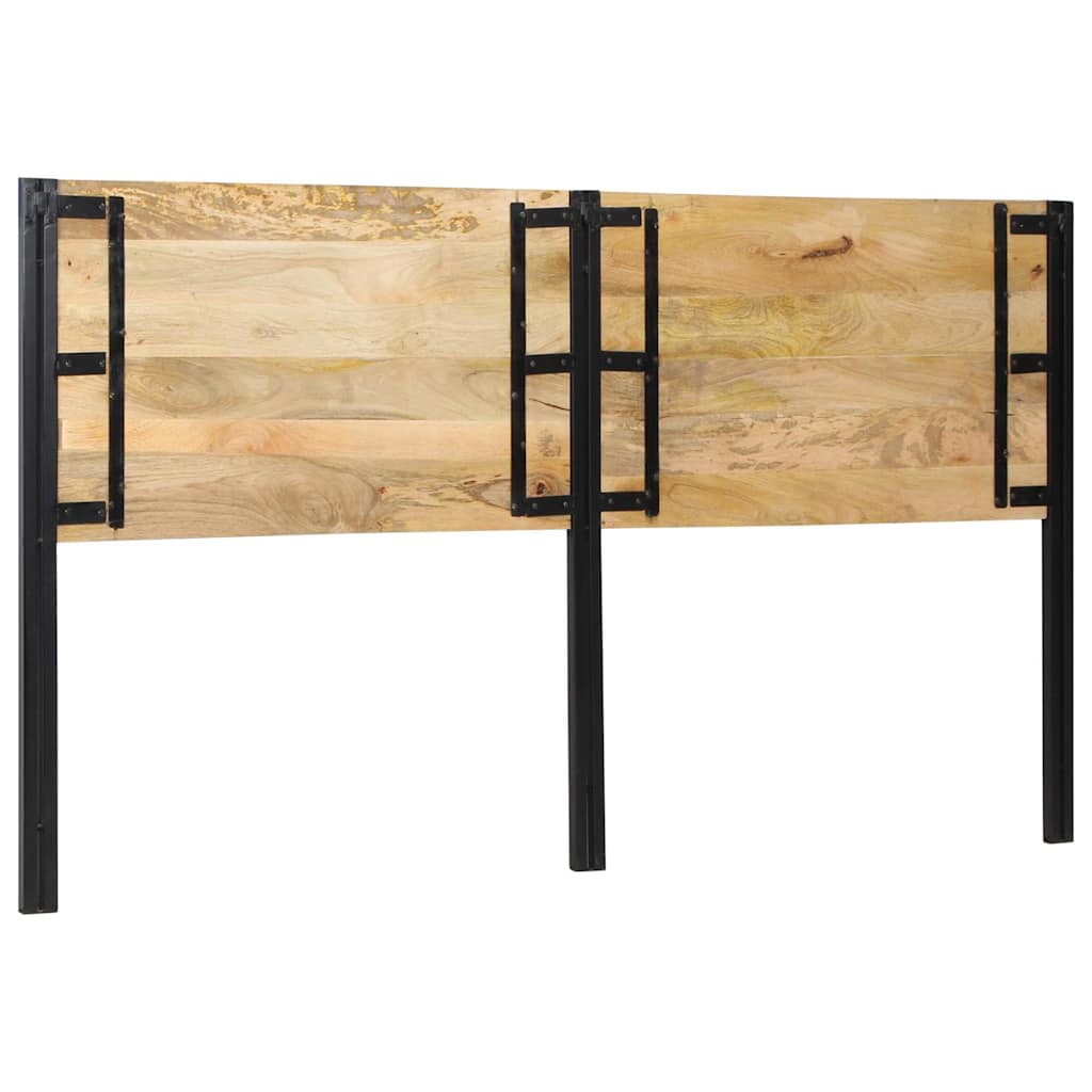 Cabeceira de cama 180 cm madeira de mangueira maciça e ferro