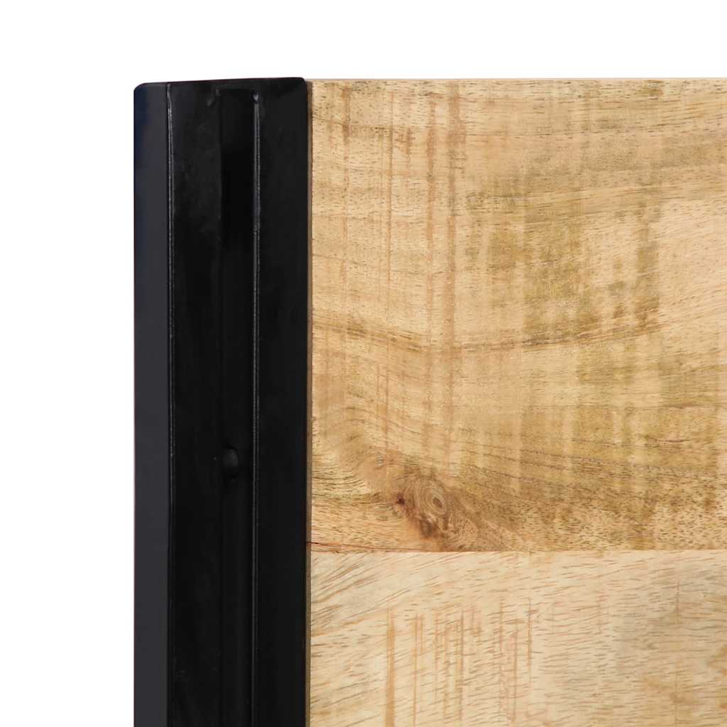 Cabeceira de cama 180 cm madeira de mangueira maciça e ferro