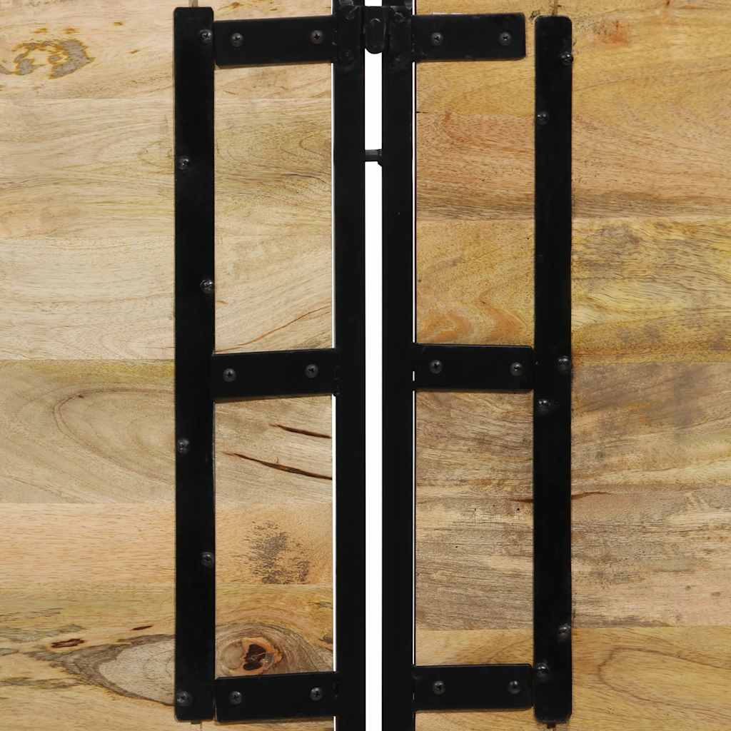 Cabeceira de cama 180 cm madeira de mangueira maciça e ferro