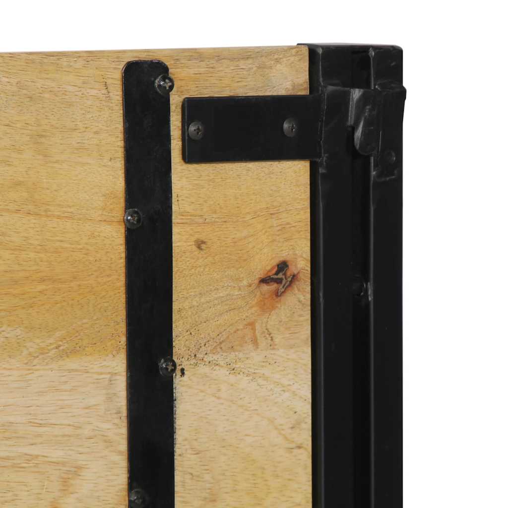 Cabeceira de cama 180 cm madeira de mangueira maciça e ferro