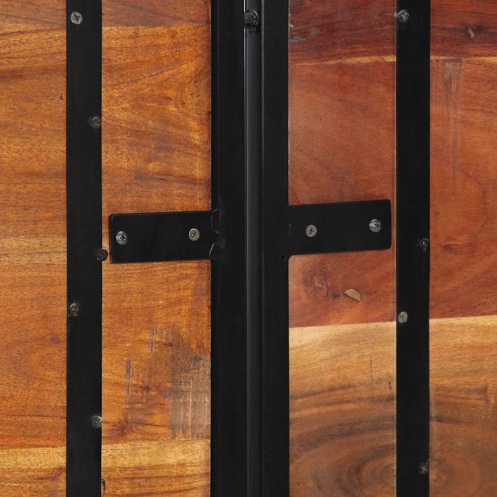 Cabeceira de cama 180 cm madeira recuperada maciça/ferro