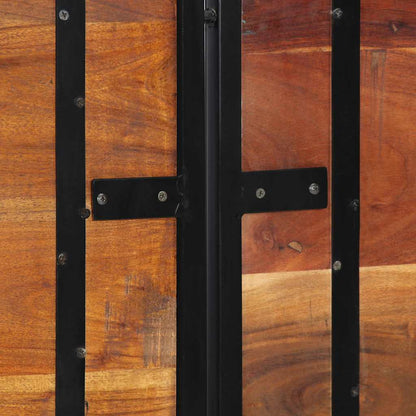 Cabeceira de cama 180 cm madeira recuperada maciça/ferro