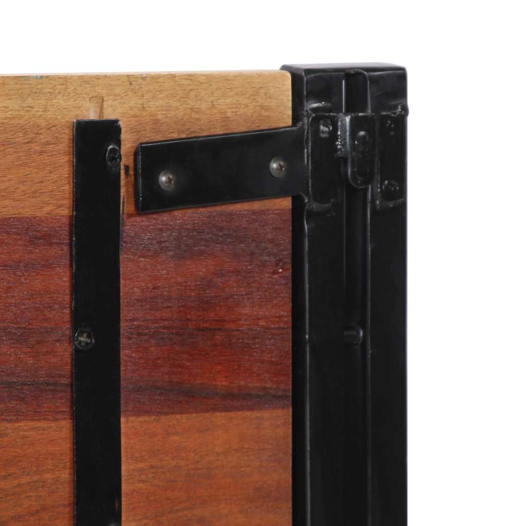 Cabeceira de cama 180 cm madeira recuperada maciça/ferro