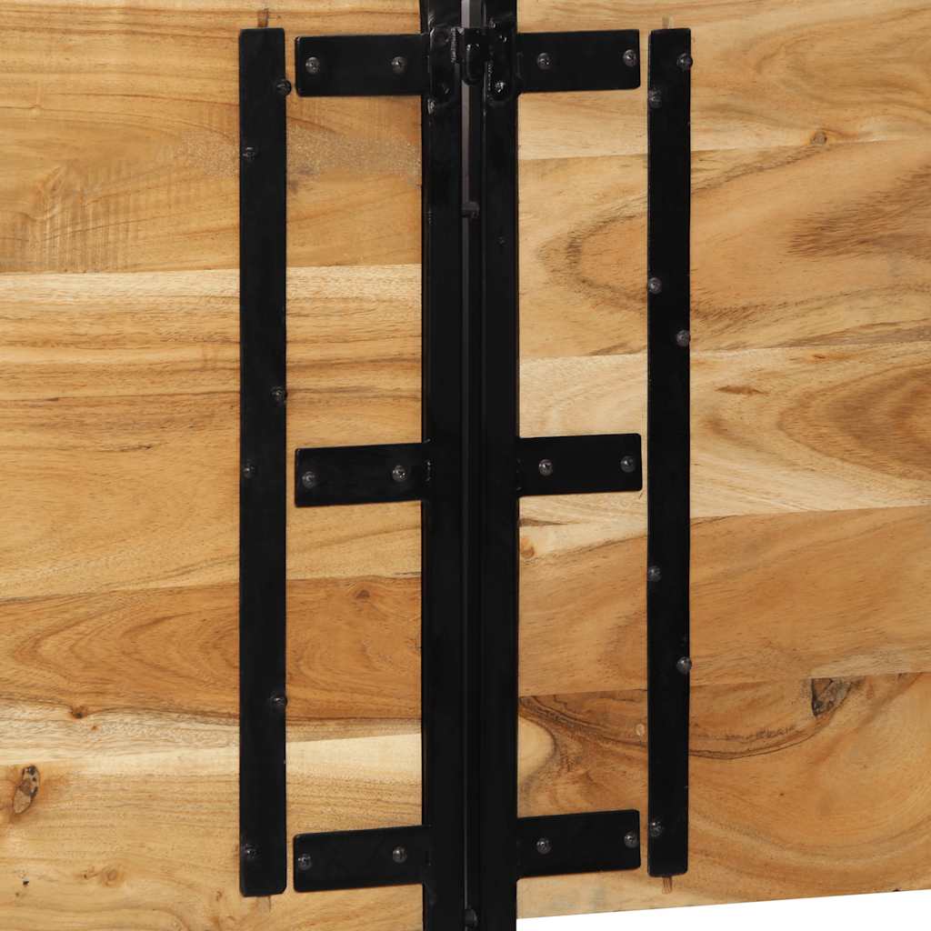 Cabeceira de cama 180 cm madeira de acácia maciça/ferro