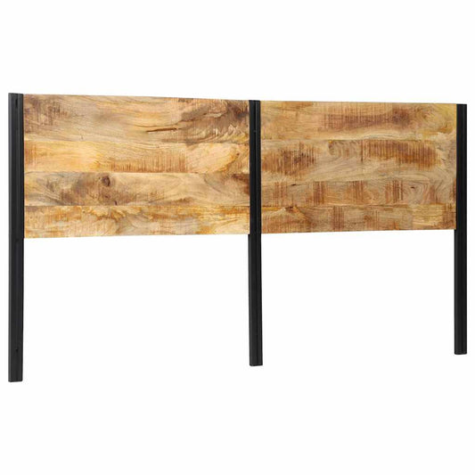 Cabeceira de cama 200 cm madeira de mangueira maciça e ferro