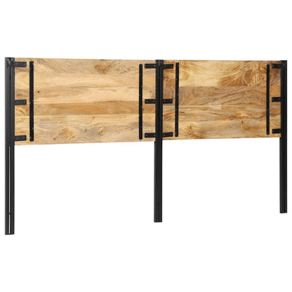 Cabeceira de cama 200 cm madeira de mangueira maciça e ferro