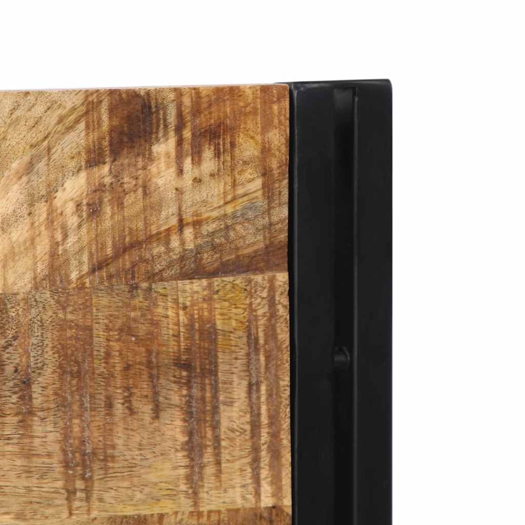 Cabeceira de cama 200 cm madeira de mangueira maciça e ferro