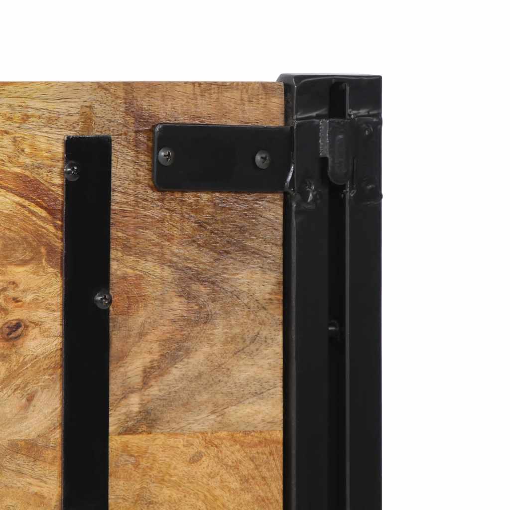 Cabeceira de cama 200 cm madeira de mangueira maciça e ferro