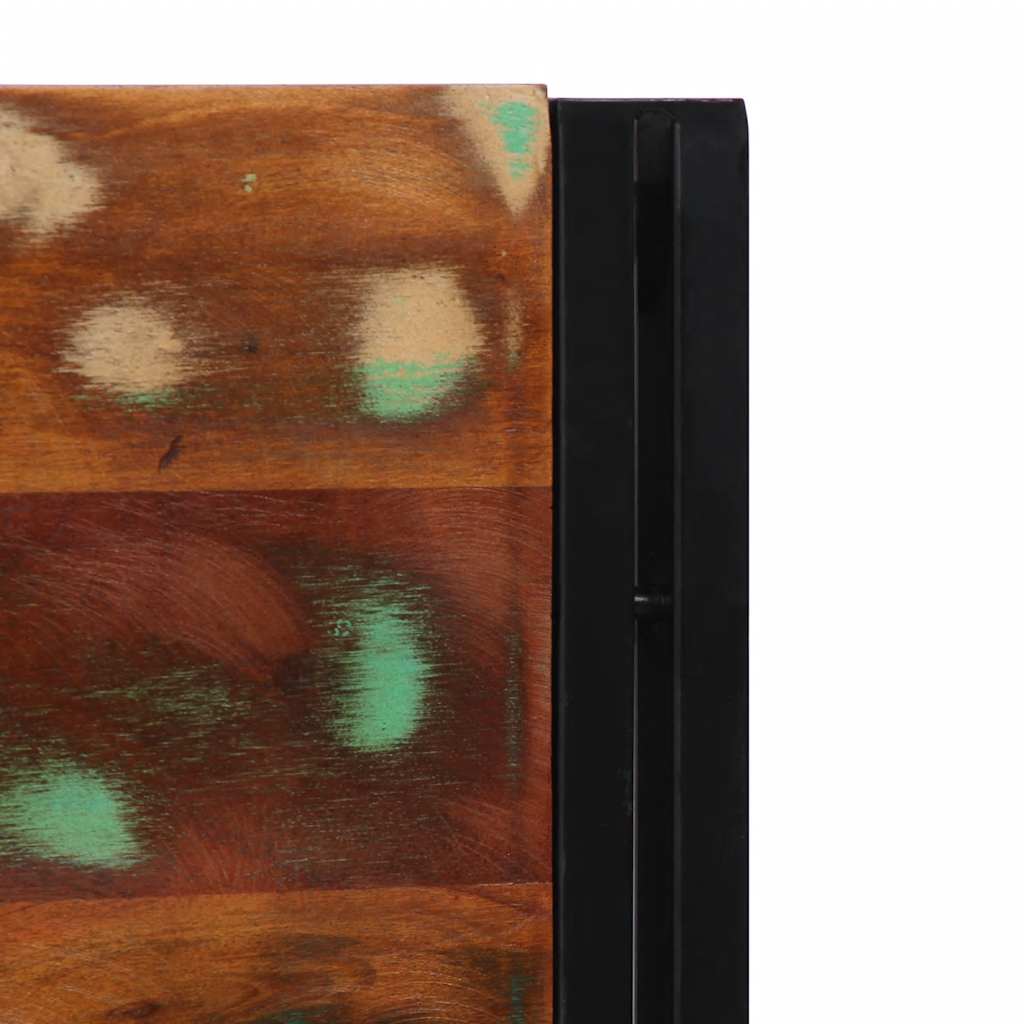 Cabeceira de cama 200 cm madeira recuperada maciça/ferro