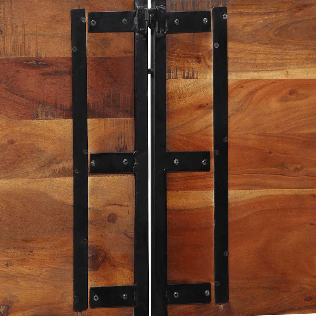 Cabeceira de cama 200 cm madeira recuperada maciça/ferro