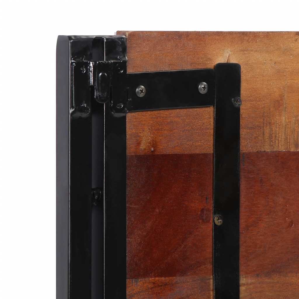 Cabeceira de cama 200 cm madeira recuperada maciça/ferro