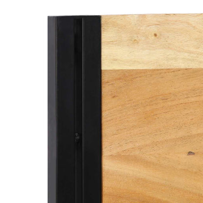 Cabeceira de cama 200 cm madeira de acácia maciça/ferro