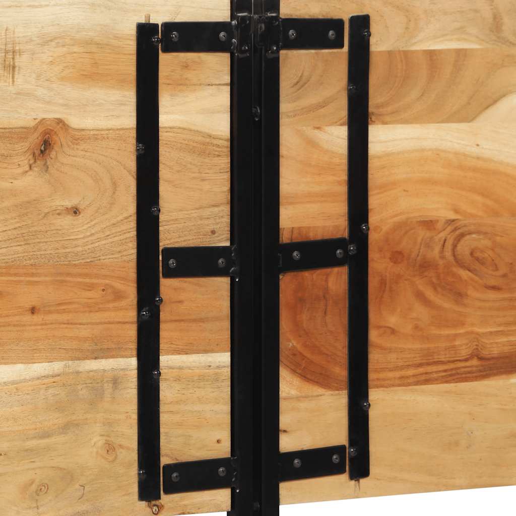 Cabeceira de cama 200 cm madeira de acácia maciça/ferro