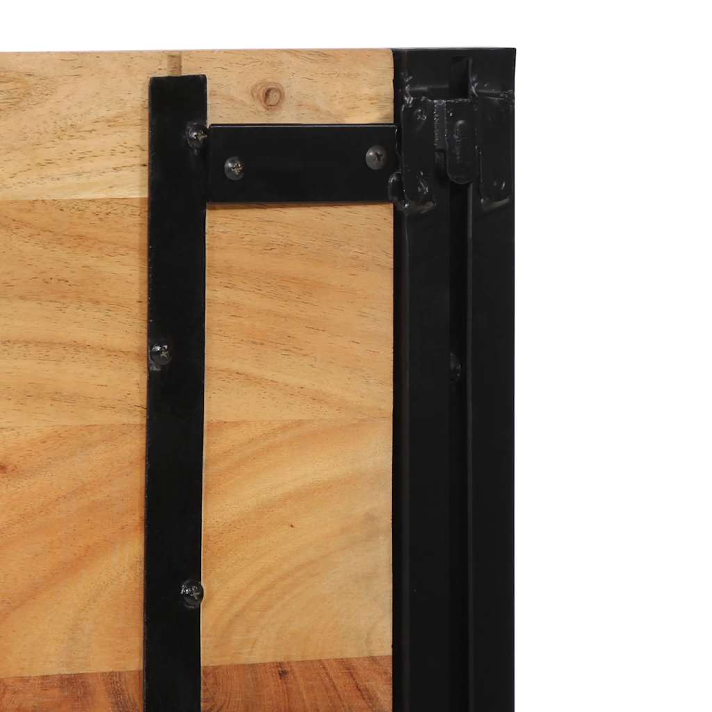 Cabeceira de cama 200 cm madeira de acácia maciça/ferro