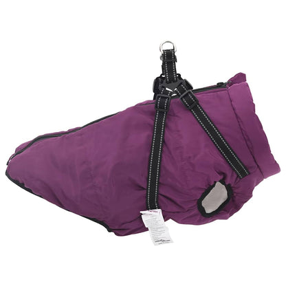 casaco para cães com arnês impermeável reflexivo roxo L52