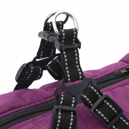casaco para cães com arnês impermeável reflexivo roxo L68