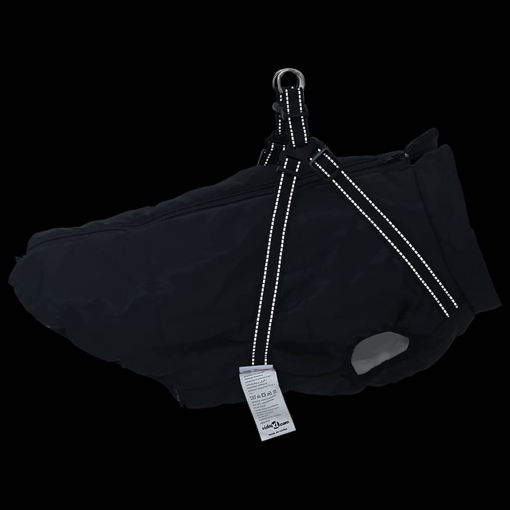 casaco para cães com arnês impermeável reflexivo preto L48