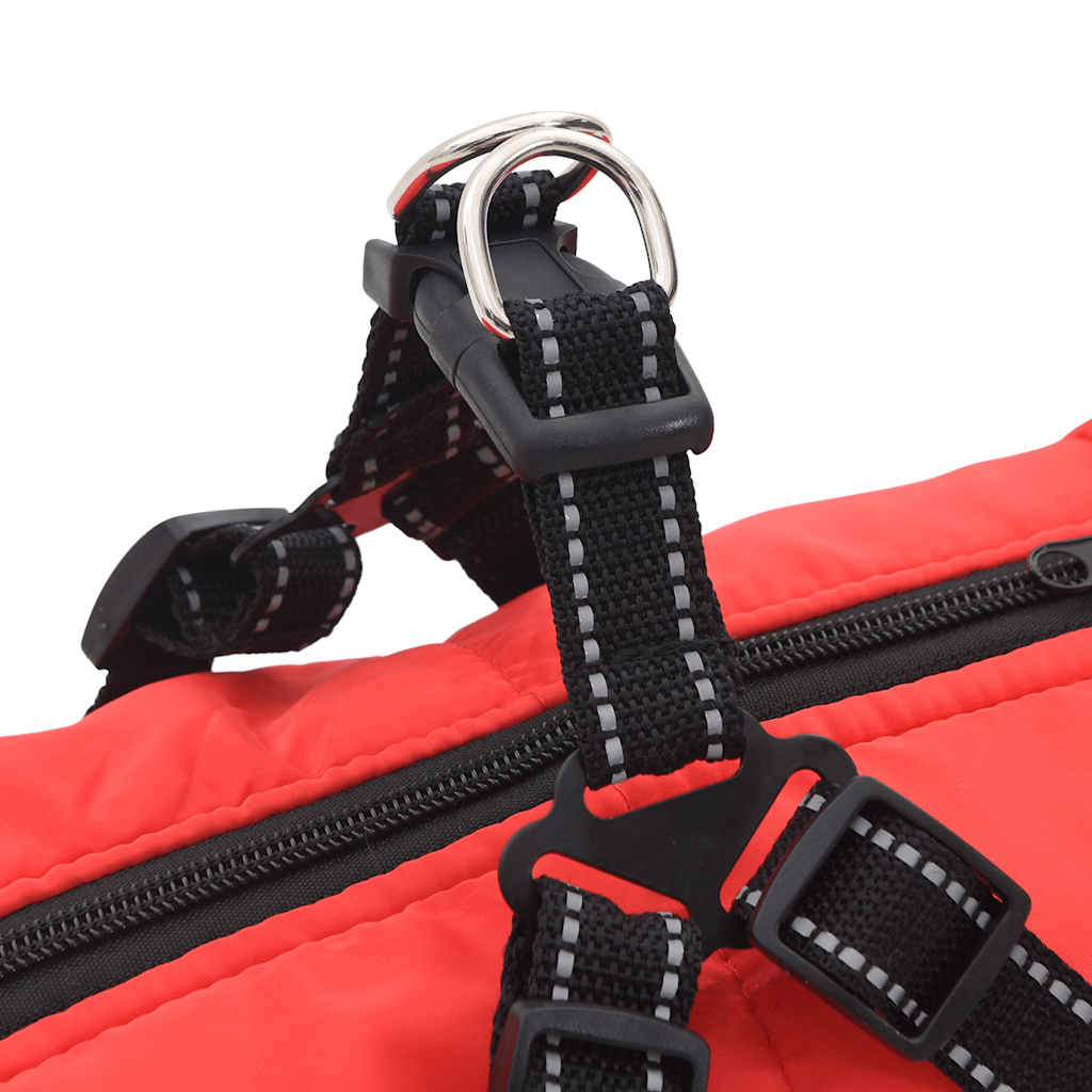 casaco para cães com arnês impermeável reflexivo vermelho L44