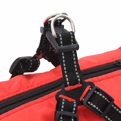 casaco para cães com arnês impermeável reflexivo vermelho L44