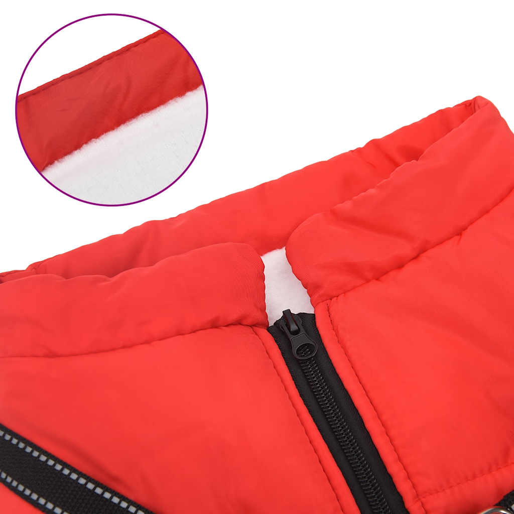 casaco para cães com arnês impermeável reflexivo vermelho L52