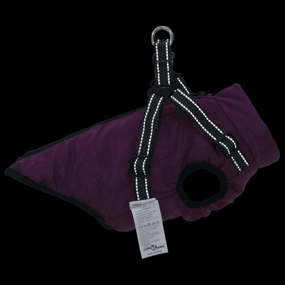 casaco para cães com arnês impermeável reflexivo roxo L24