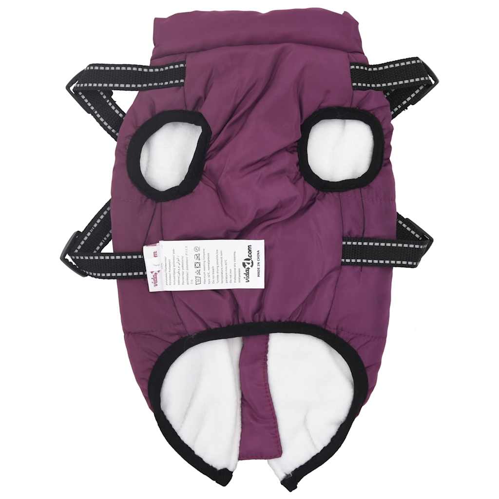 casaco para cães com arnês impermeável reflexivo roxo L28