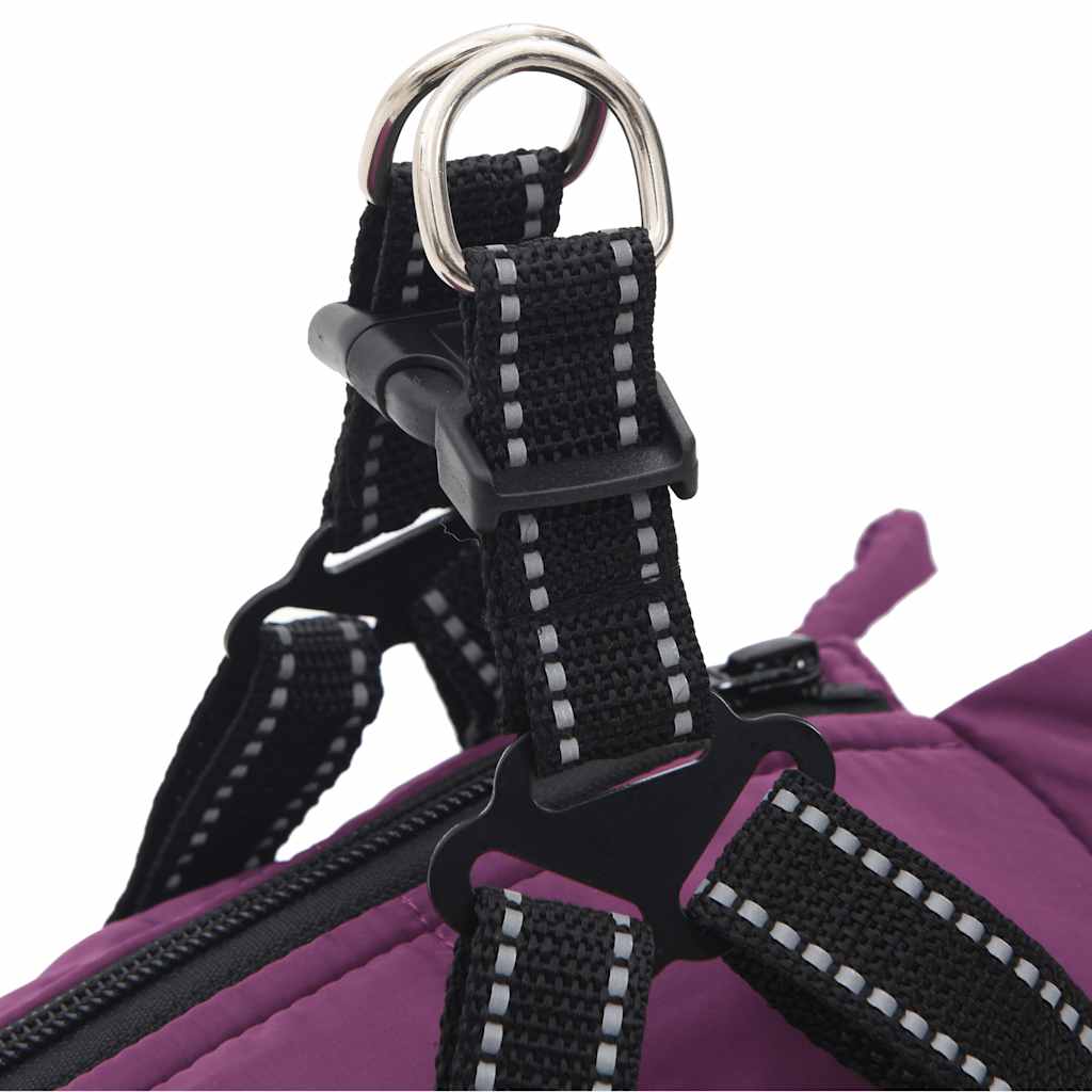 casaco para cães com arnês impermeável reflexivo roxo L40