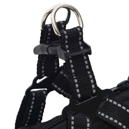 casaco para cães com arnês impermeável reflexivo preto L40