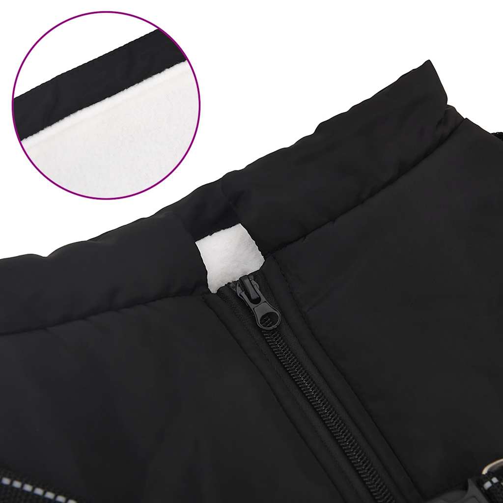 casaco para cães com arnês impermeável reflexivo preto L44