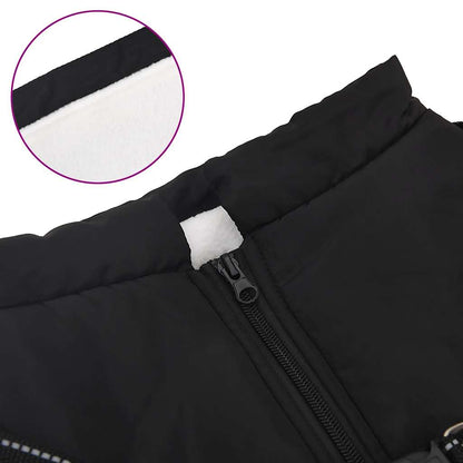 casaco para cães com arnês impermeável reflexivo preto L44