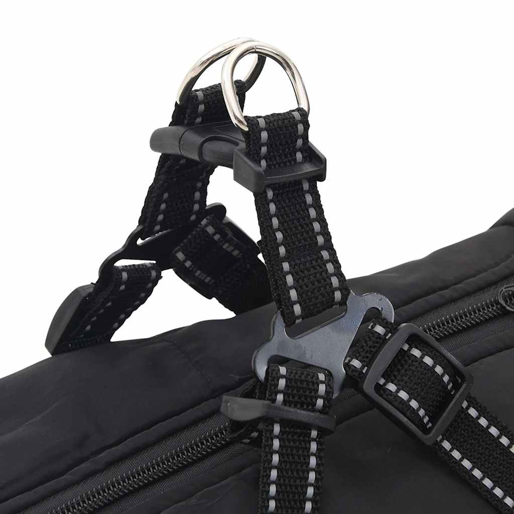 casaco para cães com arnês impermeável reflexivo preto L44