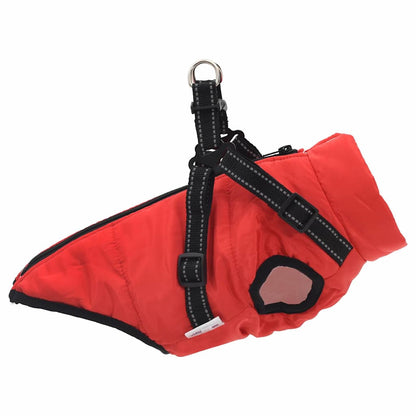 casaco para cães com arnês impermeável reflexivo vermelho L40