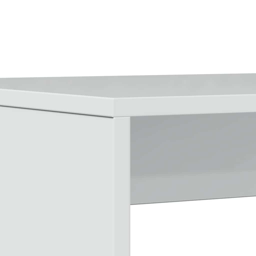 3 pcs conj. mesa jantar e banco deriv. madeira branco brilhante