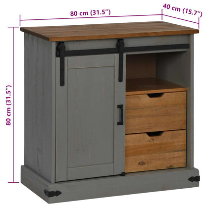 Aparador HALDEN com porta de correr 80x40x80 cm Madeira maciça