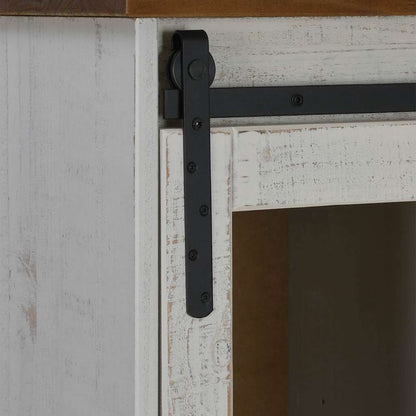 Aparador HALDEN com porta de correr 80x40x80 cm Madeira maciça