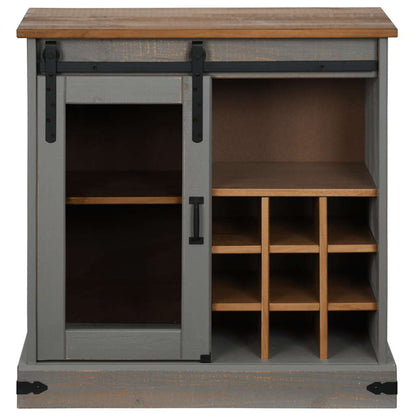 Aparador HALDEN com porta de correr 80x40x80 cm Madeira maciça