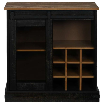 Aparador HALDEN com porta de correr 80x40x80 cm Madeira maciça