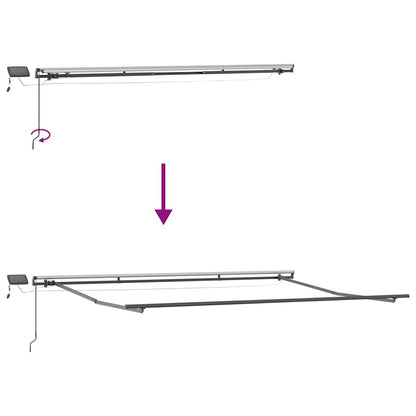 Toldo retrátil manual com luzes LED 400x300 cm bordô