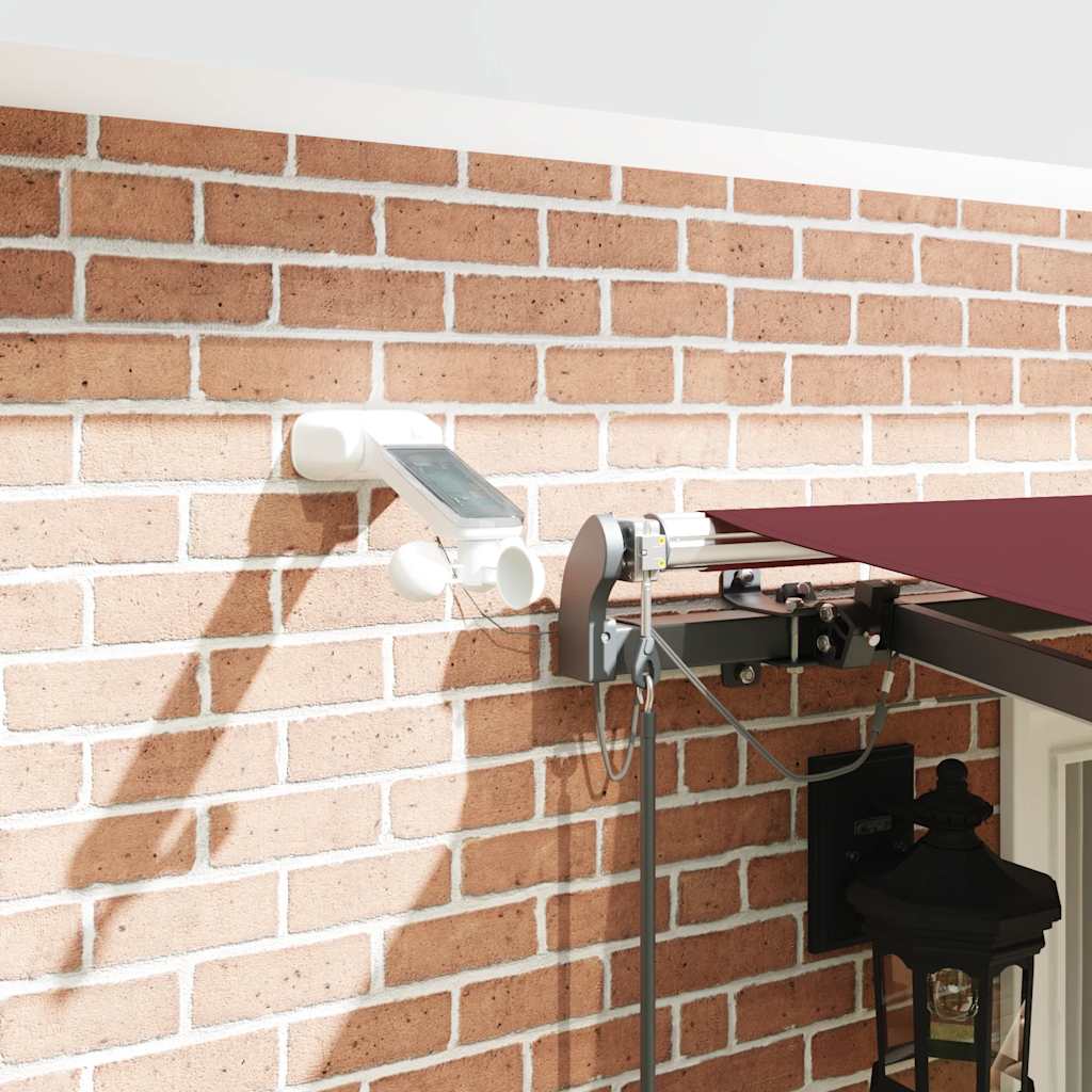 Toldo retrátil automático com luzes LED 400x300 cm bordô