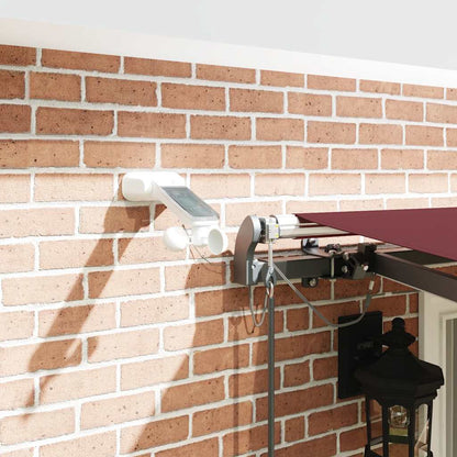 Toldo retrátil automático com luzes LED 400x300 cm bordô