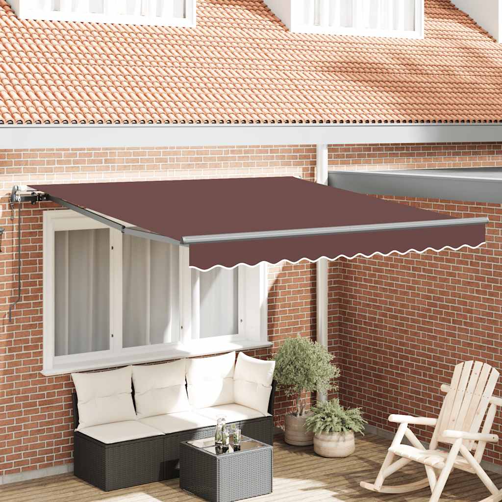 Toldo retrátil automático 300x250 cm castanho