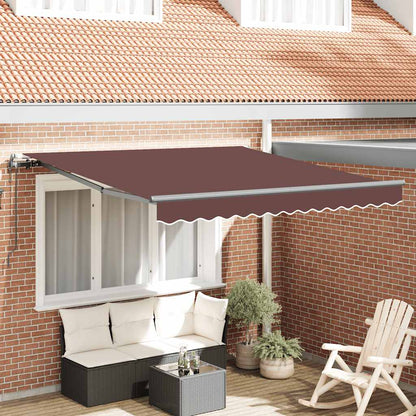 Toldo retrátil automático 300x250 cm castanho